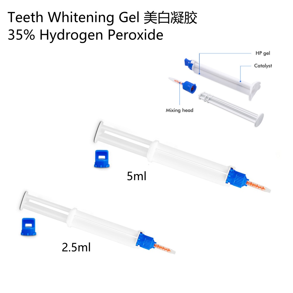 Teeth Whitening Gel Syringes - Gel de Clareamento Dental 2,5ml/5ml, Seringa
