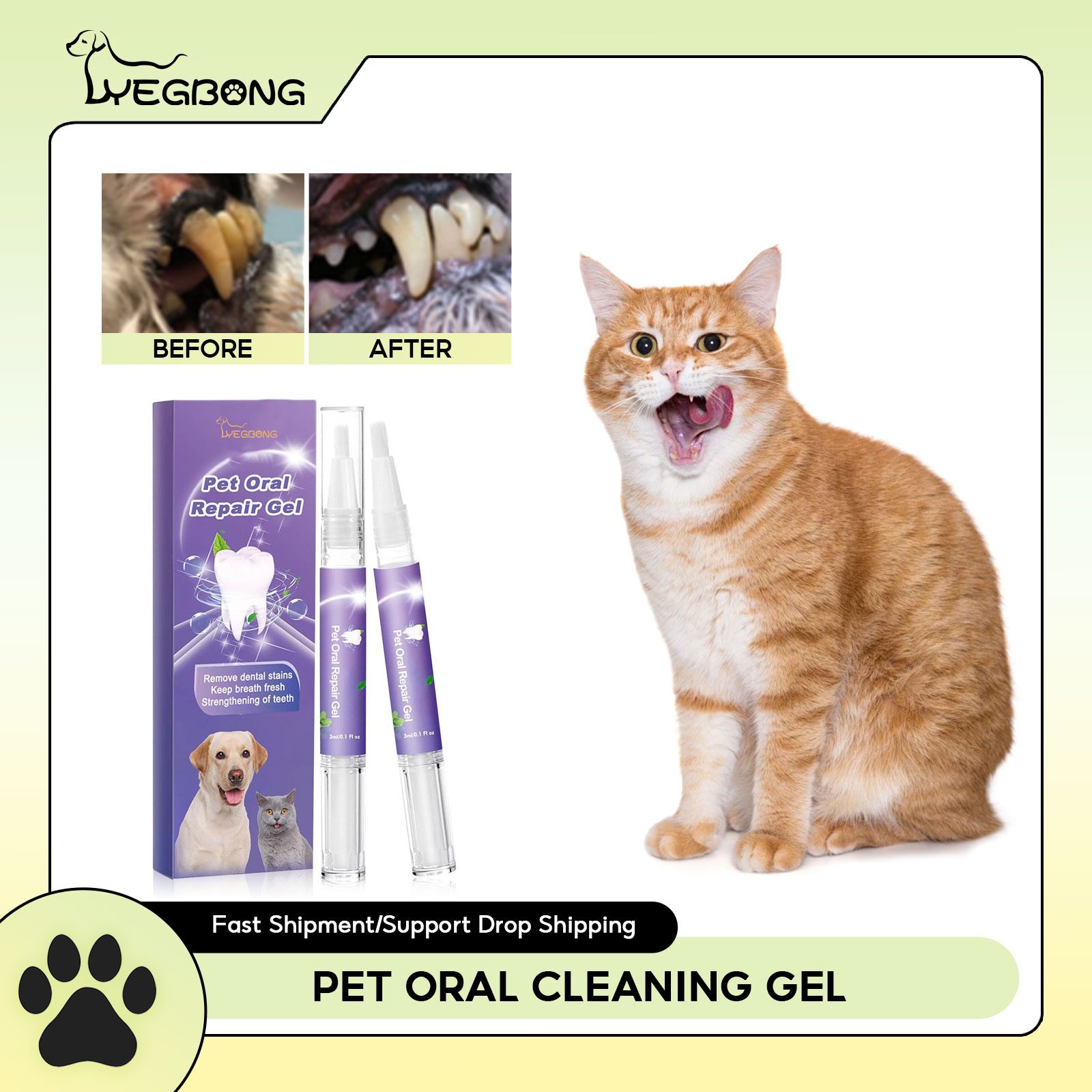 Teeth Whitening Gels - Gel de reparação oral para animais