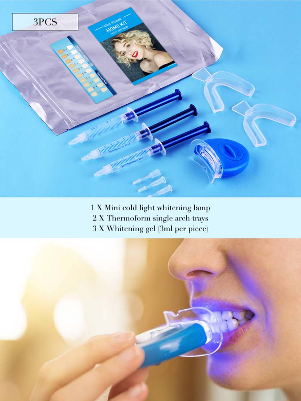 Teeth Whitening Gels - Kit de gel para clareamento dental,