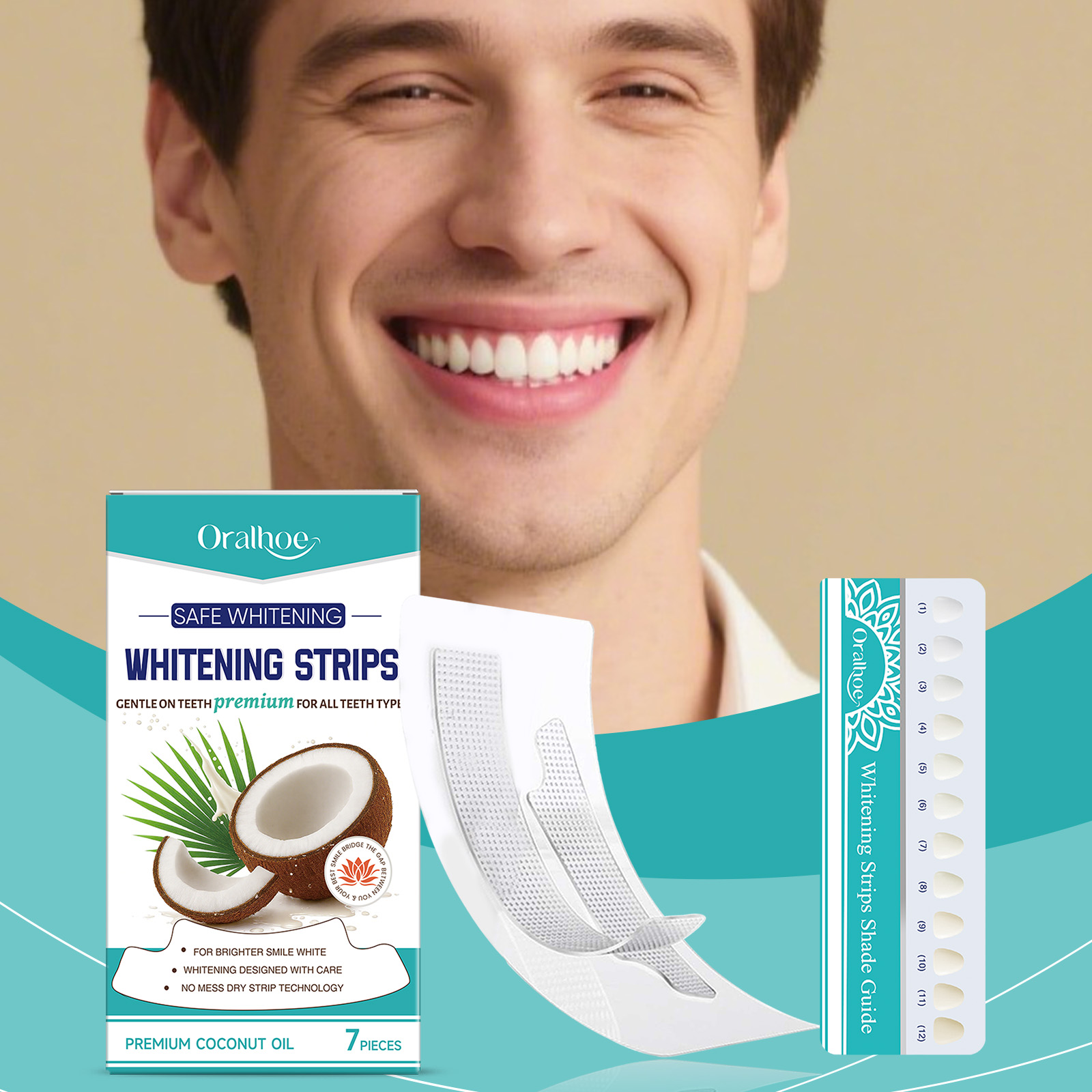 Teeth Whitening With Coconut Oil - Tiras de clareamento dental com óleo