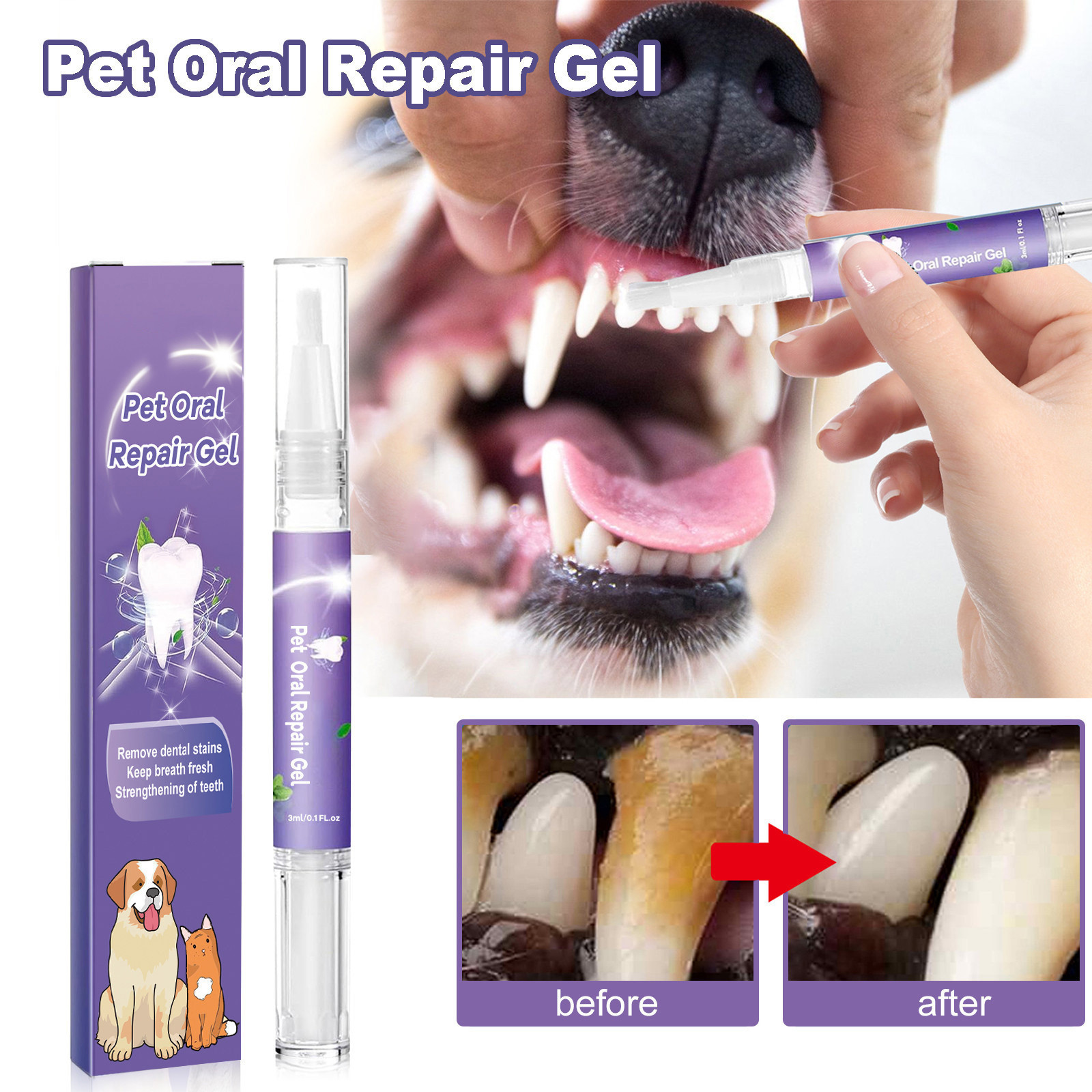 Teeth Whitening Gels - Suprimentos de Limpeza para Cães: Gel