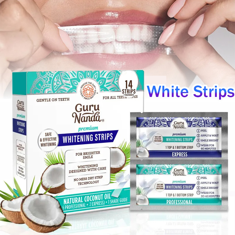 Teeth Whitening With Coconut Oil - 1/2/3 Caixas de Tiras de Óleo