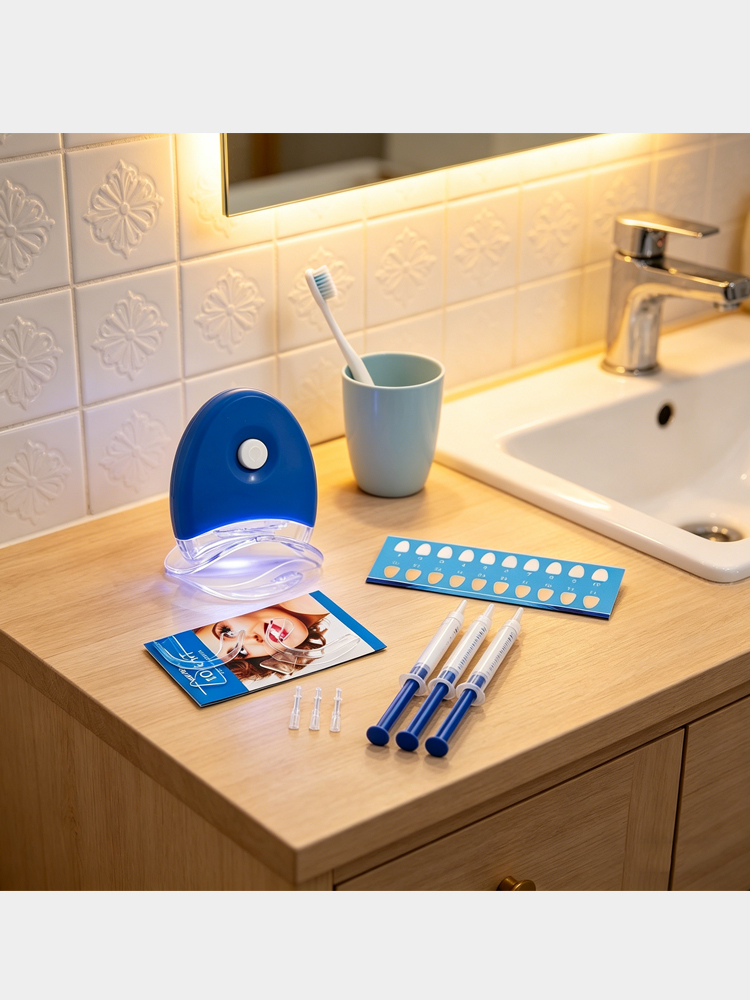 Teeth Whitening Gel Syringes - Kit Dental Glorysmile - Luz LED,