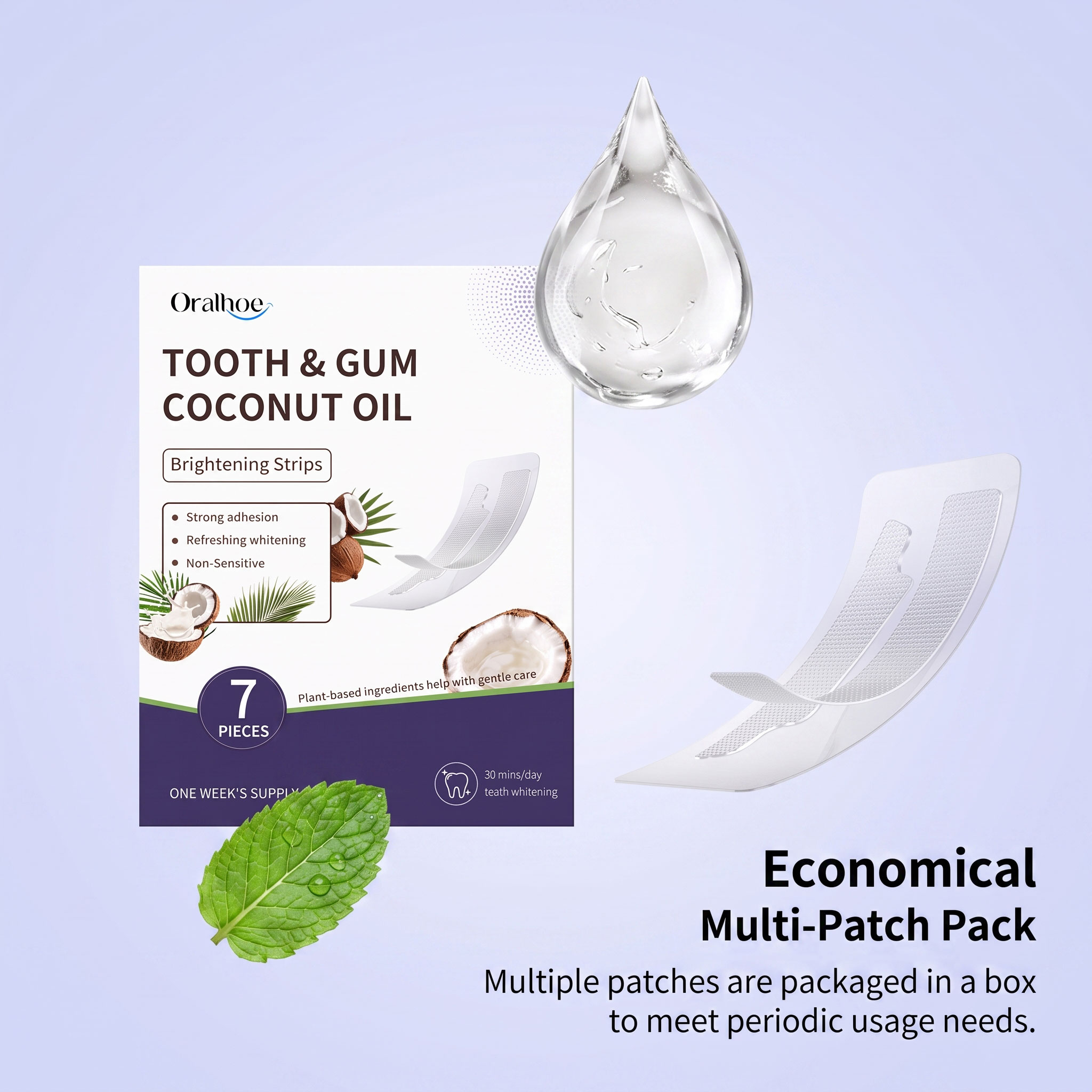 Oralhoe Tiras Clareadoras de D - Teeth Whitening With Coconut Oil avaliação e preço